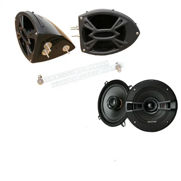 Buy Kawasaki Jet Ski PWC Marine Kicker System KSC50 Custom 5 1/4″ Gloss Black Speaker Pods Pair